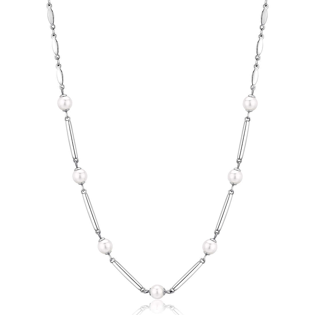 Brosway Elegantný oceľový náhrdelník s perlami Affinity BFF160