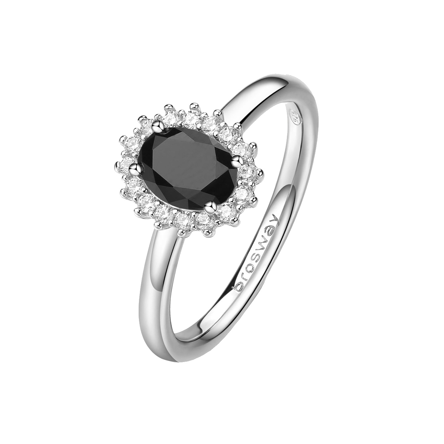 Brosway Elegantní stříbrný prsten Fancy Mystery Black FMB75 54 mm