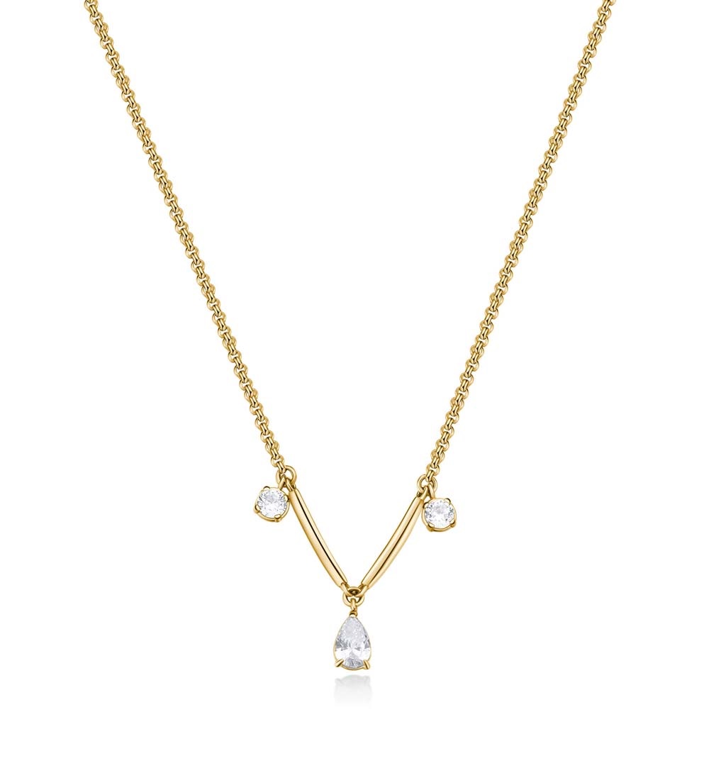 Brosway -  Krásný pozlacený náhrdelník se zirkony Affinity BFF179