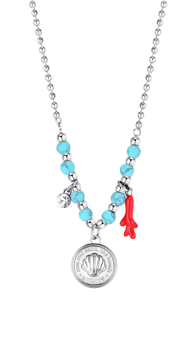 Brosway Ocelový náhrdelník s přívěsky a korálky Chakra BHKL17EN