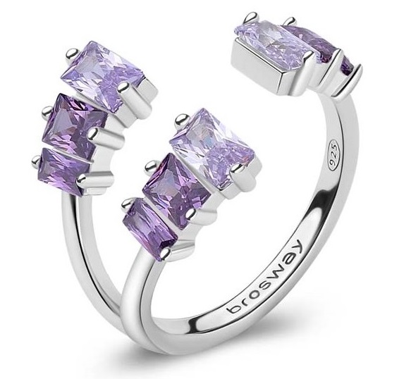 Levně Brosway Okouzlující otevřený prsten Fancy Magic Purple FMP17 L (56 - 59 mm)