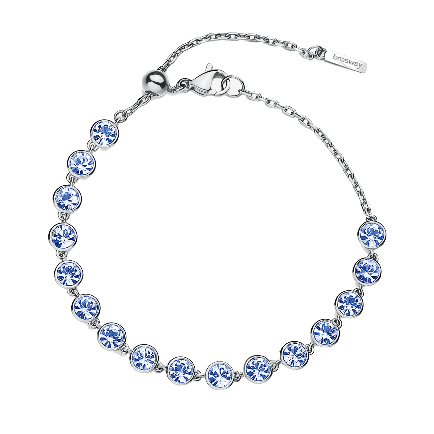 Brosway Oslnivý ocelový náramek s modrými krystaly Symphonia BYM152