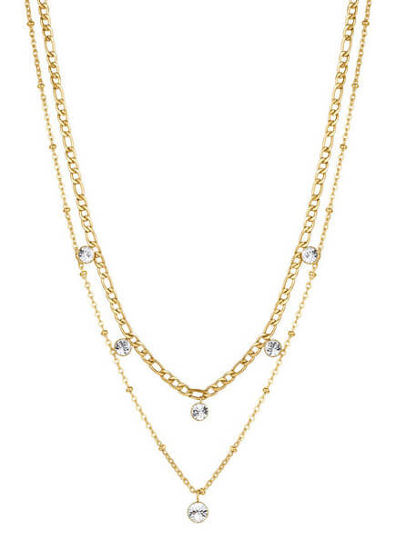 Levně Brosway Pozlacený dvojitý náhrdelník s krystaly Symphonia BYM82