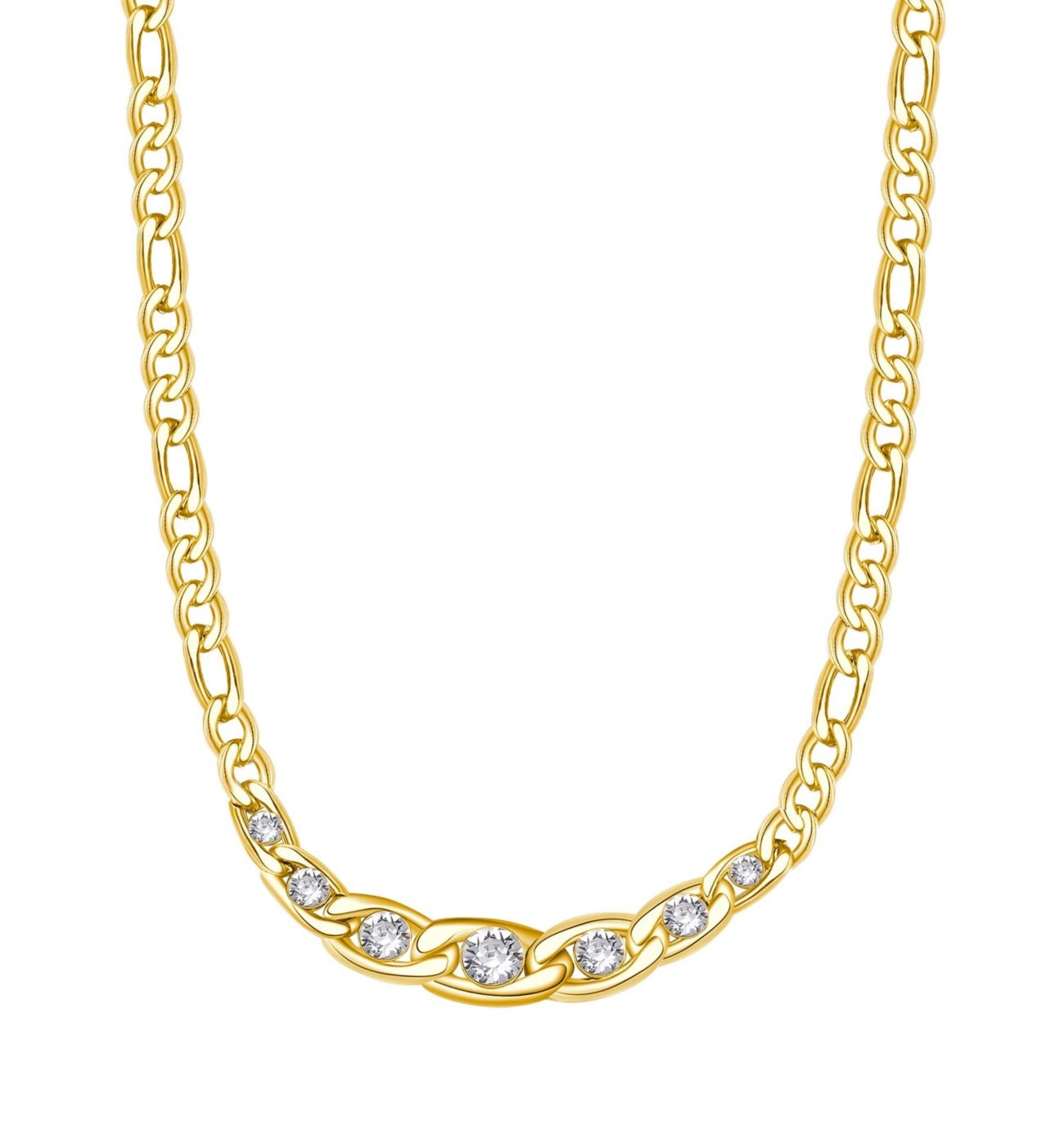 Brosway Pozlacený ocelový náhrdelník s krystaly Symphonia BYM98