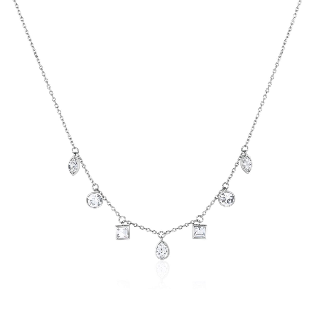 Brosway Půvabný ocelový náhrdelník s krystaly Rain BNR06