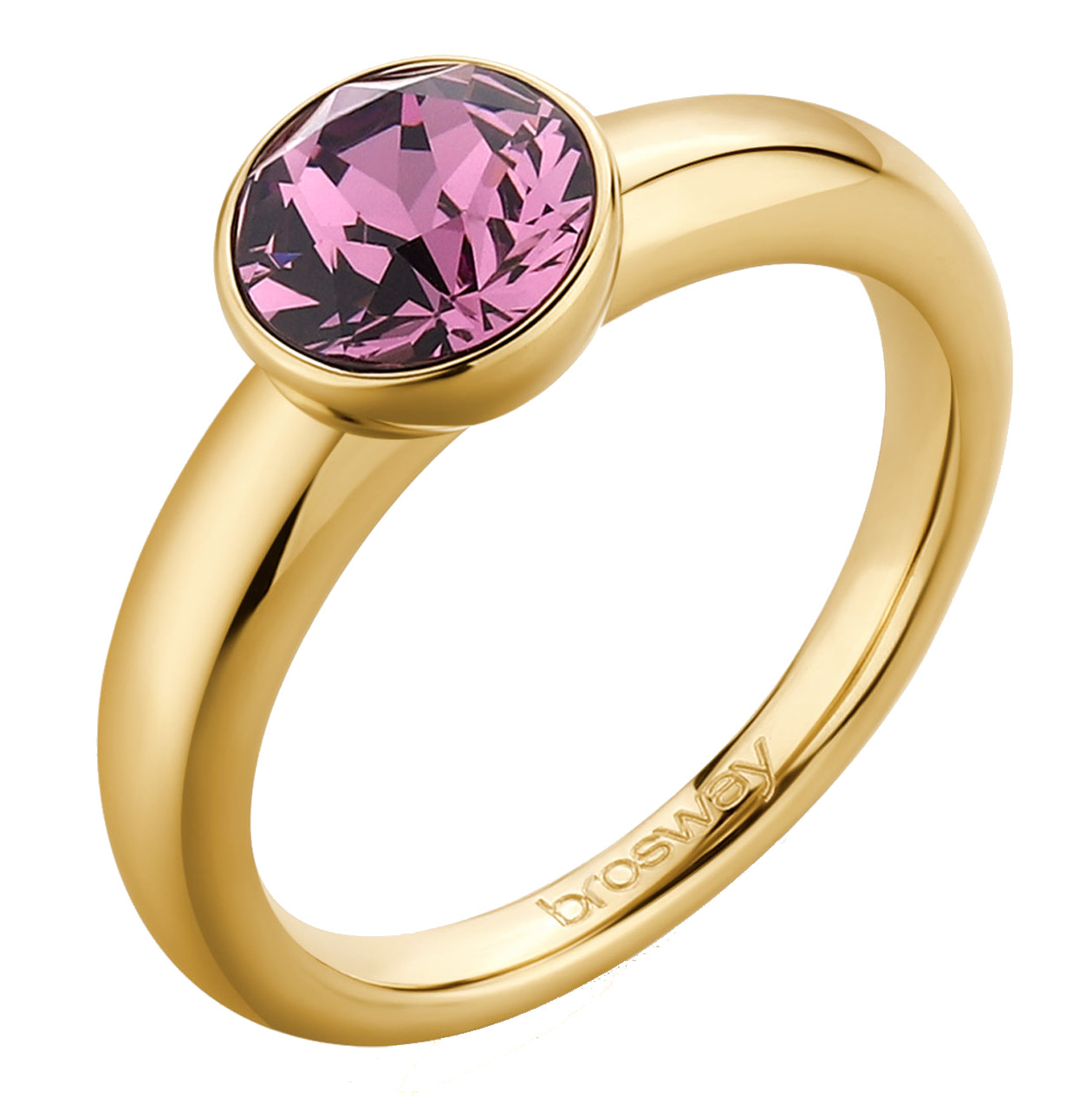 Brosway Půvabný pozlacený prsten s krystalem Affinity BFF173 52 mm