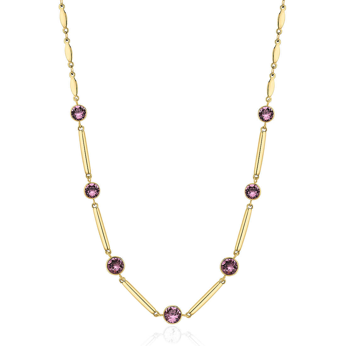 Brosway Csodálatos aranyozott lila kristály nyaklánc Affinity BFF159