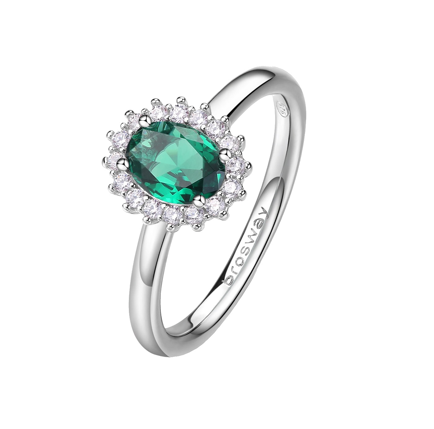 Brosway Elegantný strieborný prsteň Fancy Life Green FLG71 50 mm
