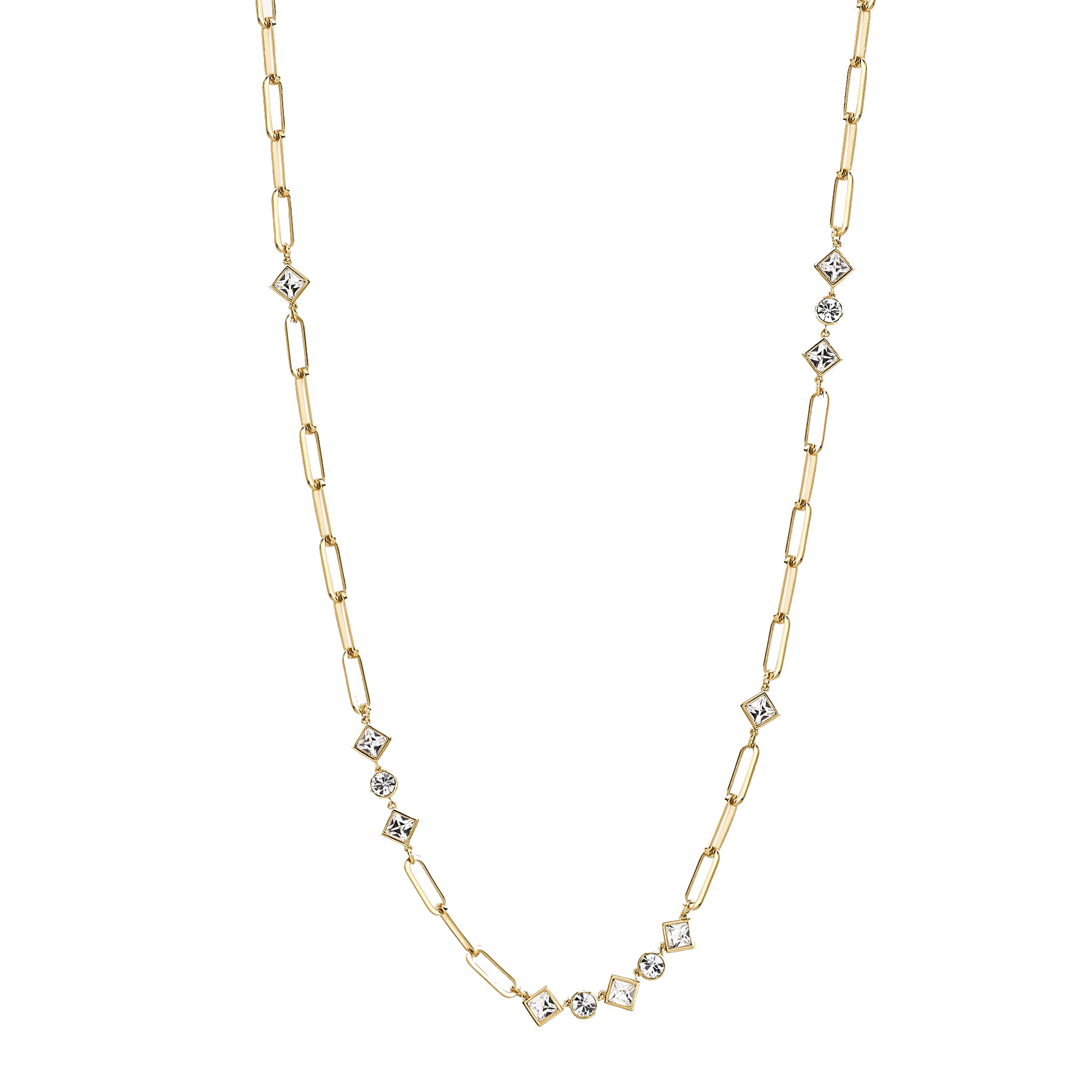 Brosway Trblietavý pozlátený náhrdelník s čírymi kryštálmi Emphasis BEH04