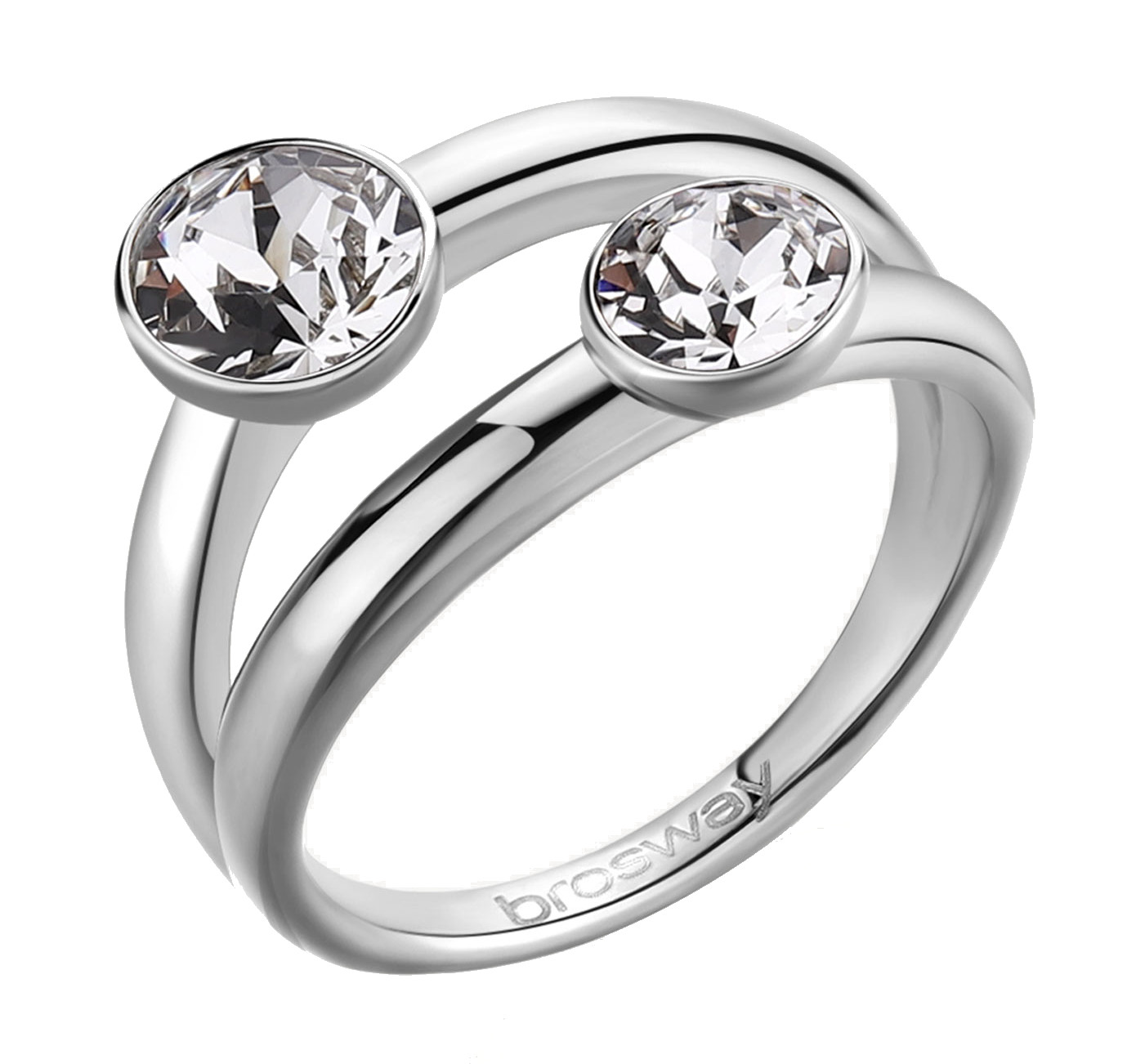 Brosway Výrazný ocelový prsten s krystaly Affinity BFF174 54 mm