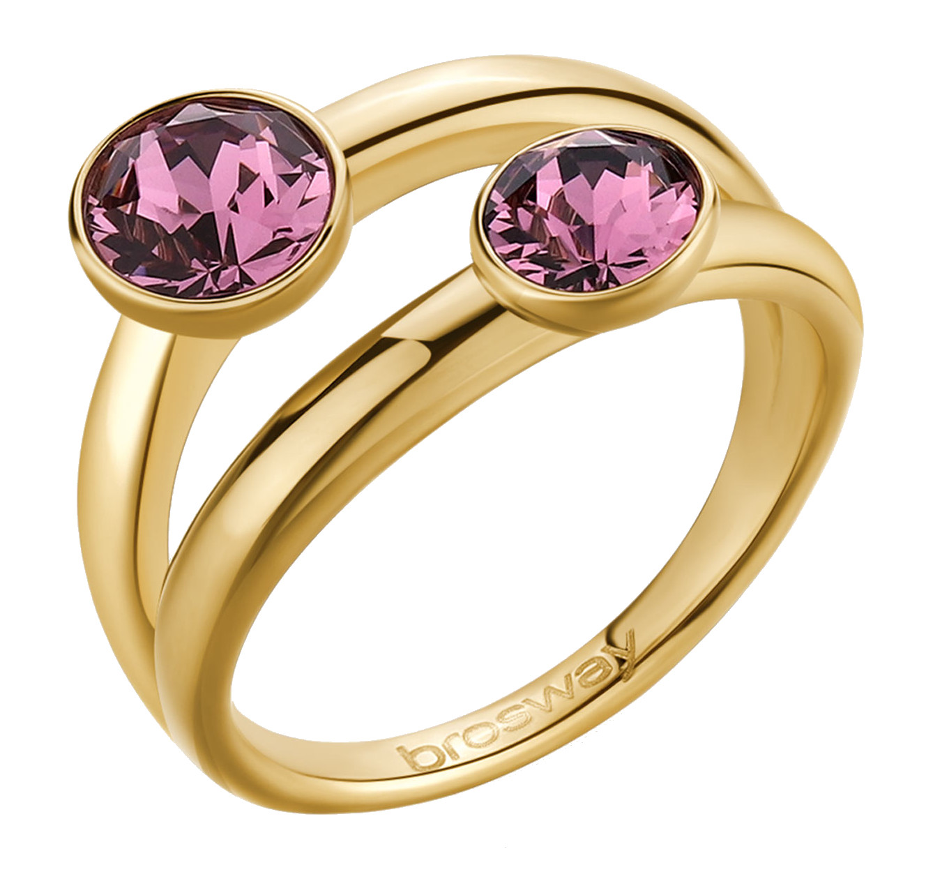 Brosway Výrazný pozlacený prsten s krystaly Affinity BFF175 54 mm