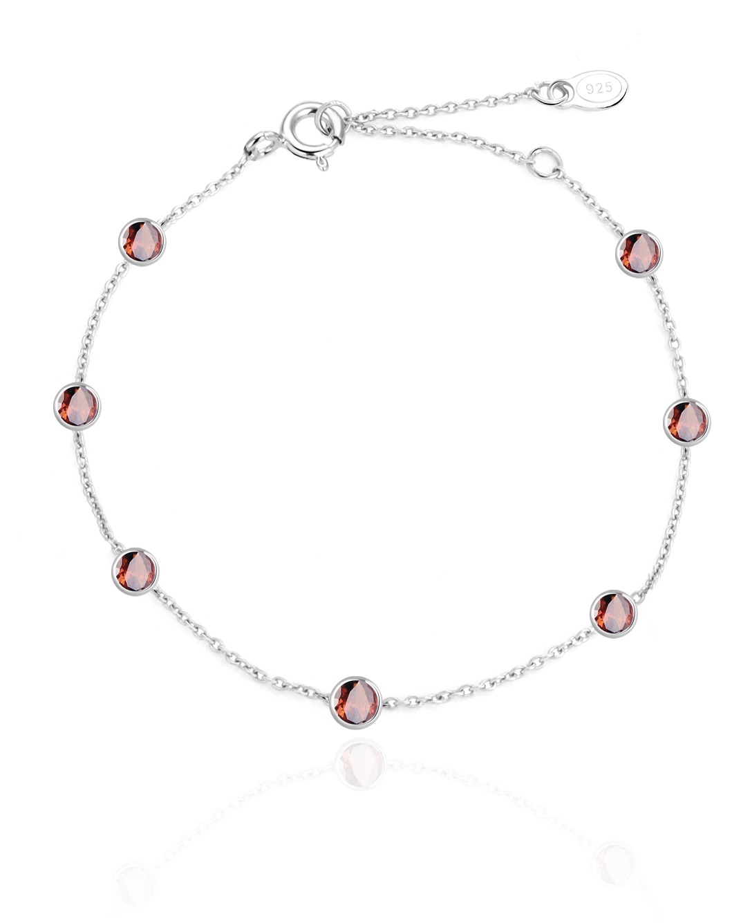 Beneto Exclusive Elegantní stříbrný náramek s granáty GRAAGB1/20