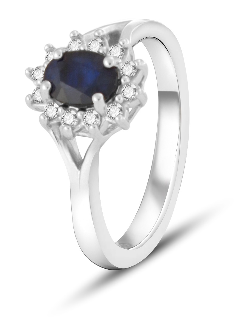 Beneto Exclusive Okouzlujicí prsten s modrým safírem SAFAGG4 58 mm