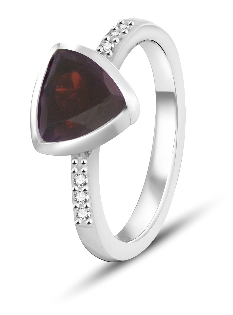 Beneto Exclusive Stříbrný prsten s výrazným granátem GRAAGG2 56 mm