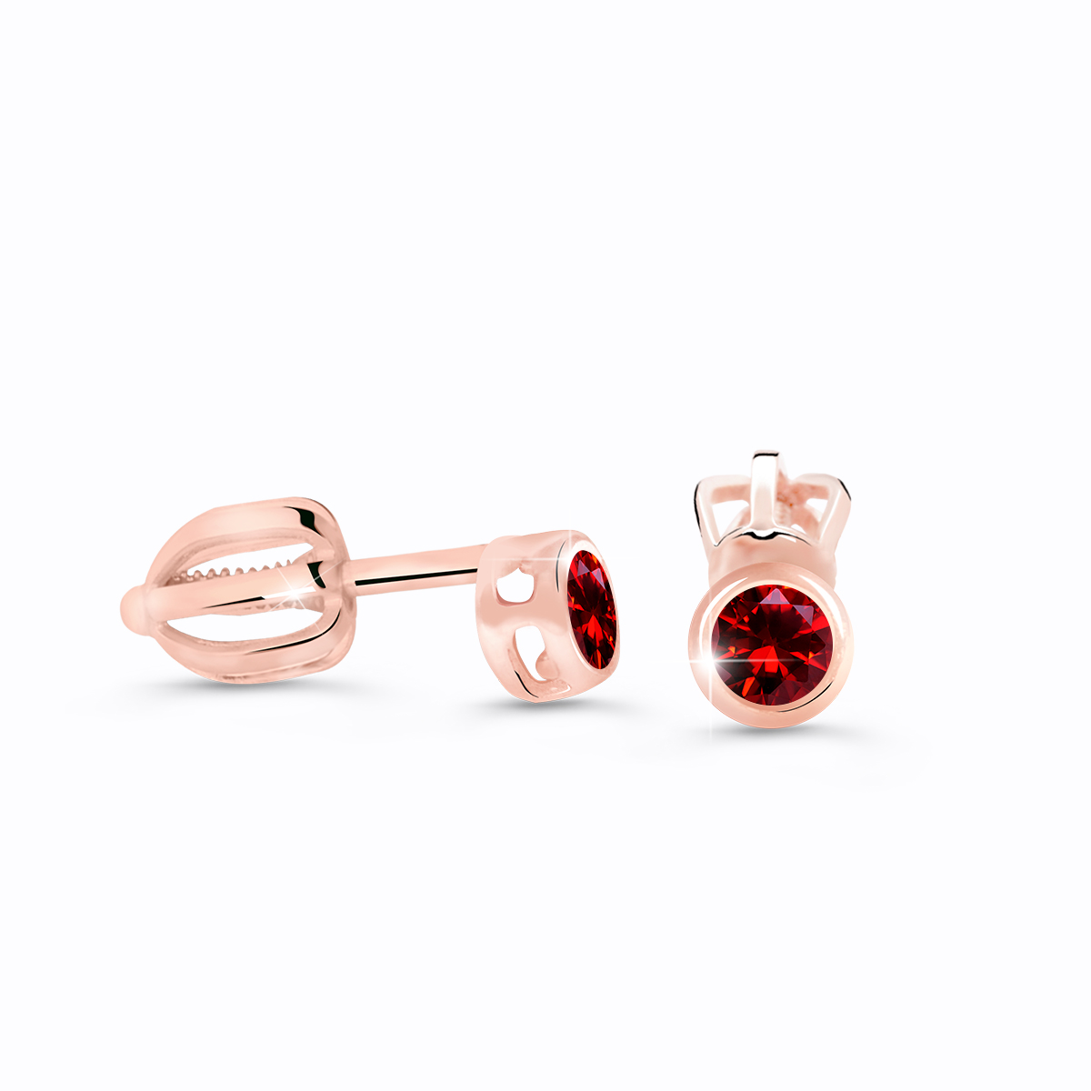 Cutie Diamonds Drobné náušnice z ružového zlata s rubínmi DZ62231-30-RU-X-4