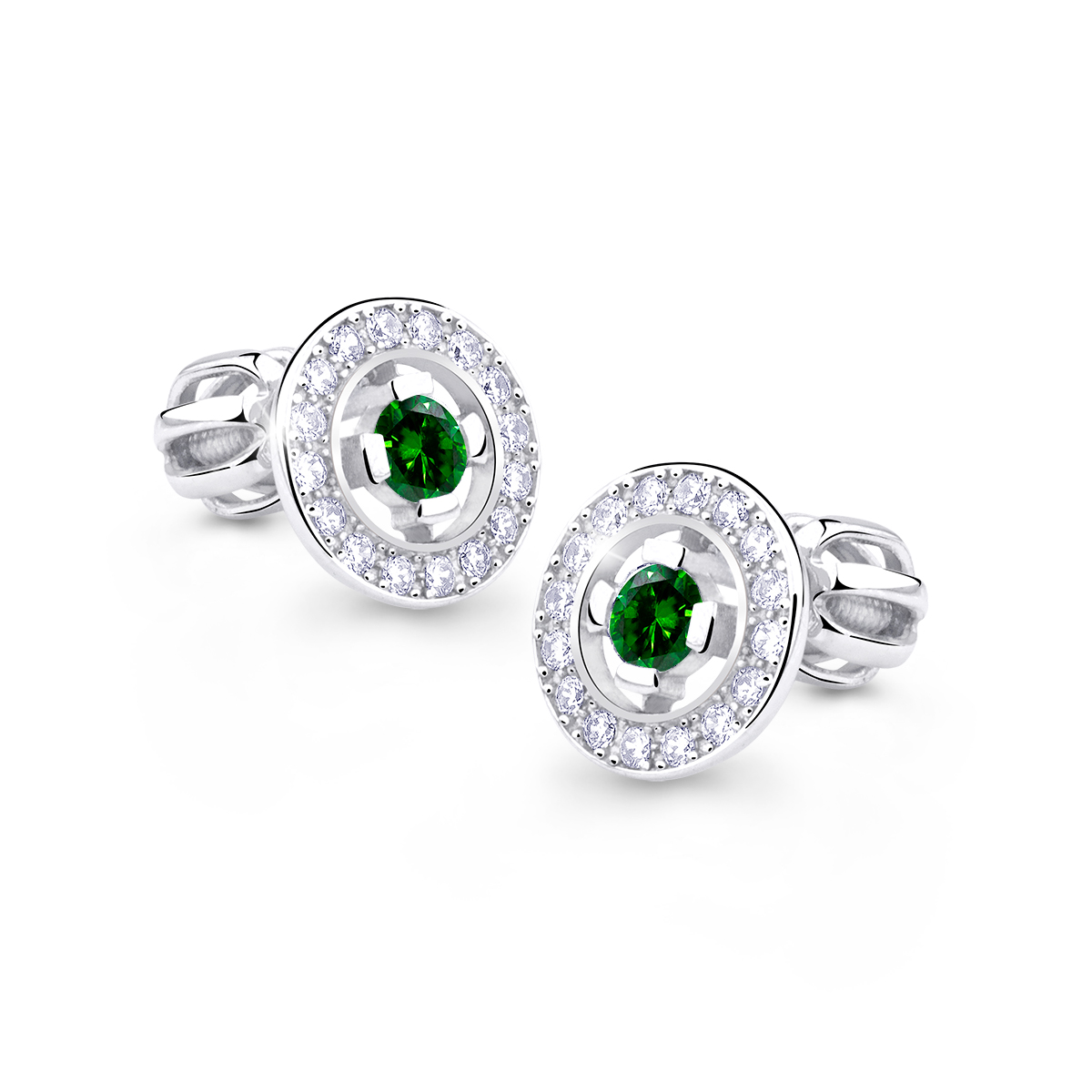 Cutie Diamonds Jedinečné náušnice z bieleho zlata so smaragdmi a diamantmi DZ6413-1988-30-SM-X-2