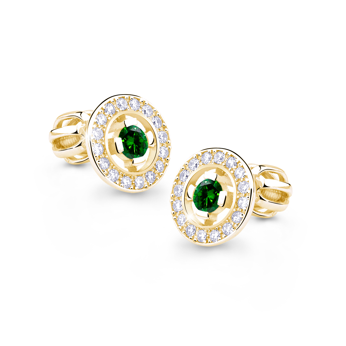 Cutie Diamonds Jedinečné náušnice ze žlutého zlata se smaragdy a diamanty DZ6413-1988-30-SM-X-1