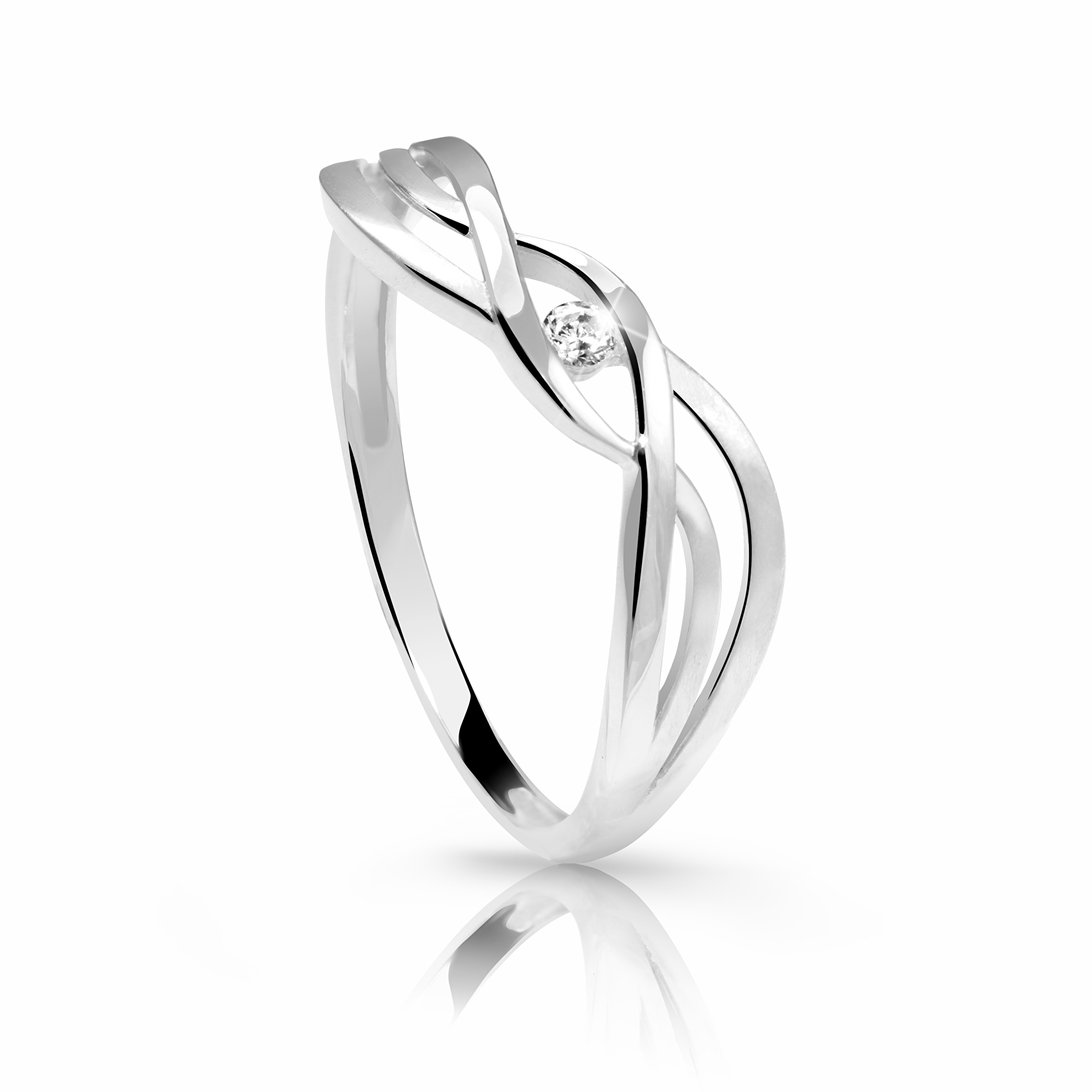 Cutie Diamonds Jemný prsteň z bieleho zlata s briliantom DZ6712-1843-00-X-2 48 mm