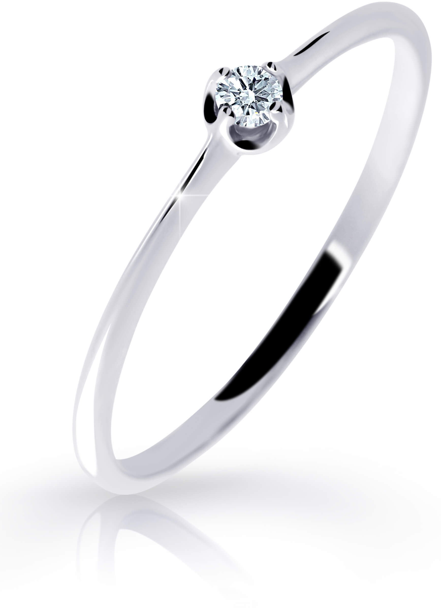 Cutie Diamonds Jemný prsteň z bieleho zlata s briliantom DZ6729-2931-00-X-2 53 mm