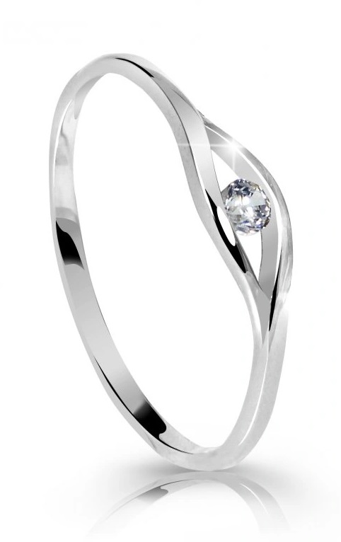 Cutie Diamonds Jemný zásnubný prsteň z bieleho zlata s briliantom DZ6108-10-X-2 64 mm