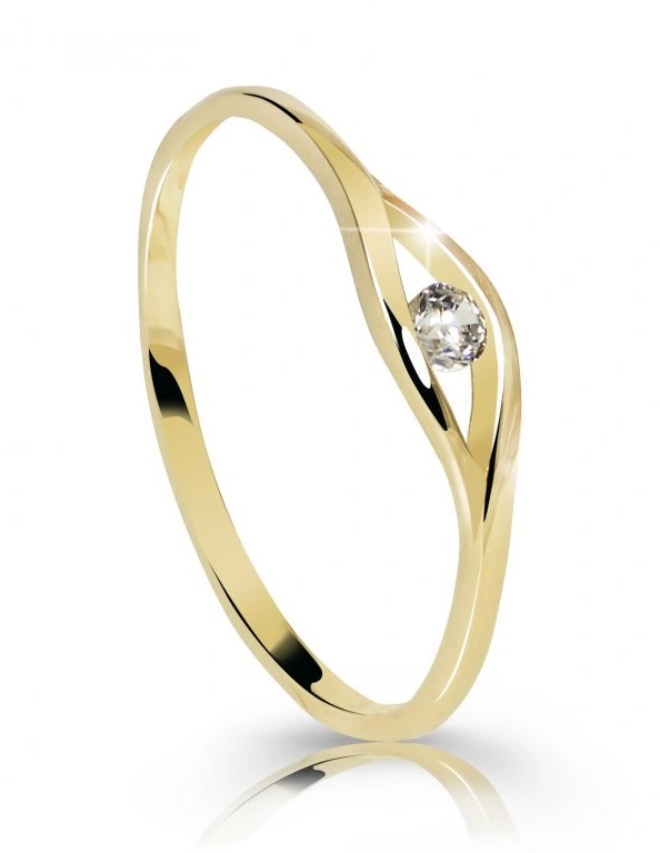 Cutie Diamonds Jemný zásnubní prsten ze žlutého zlata s briliantem DZ6108-10-X-1 63 mm