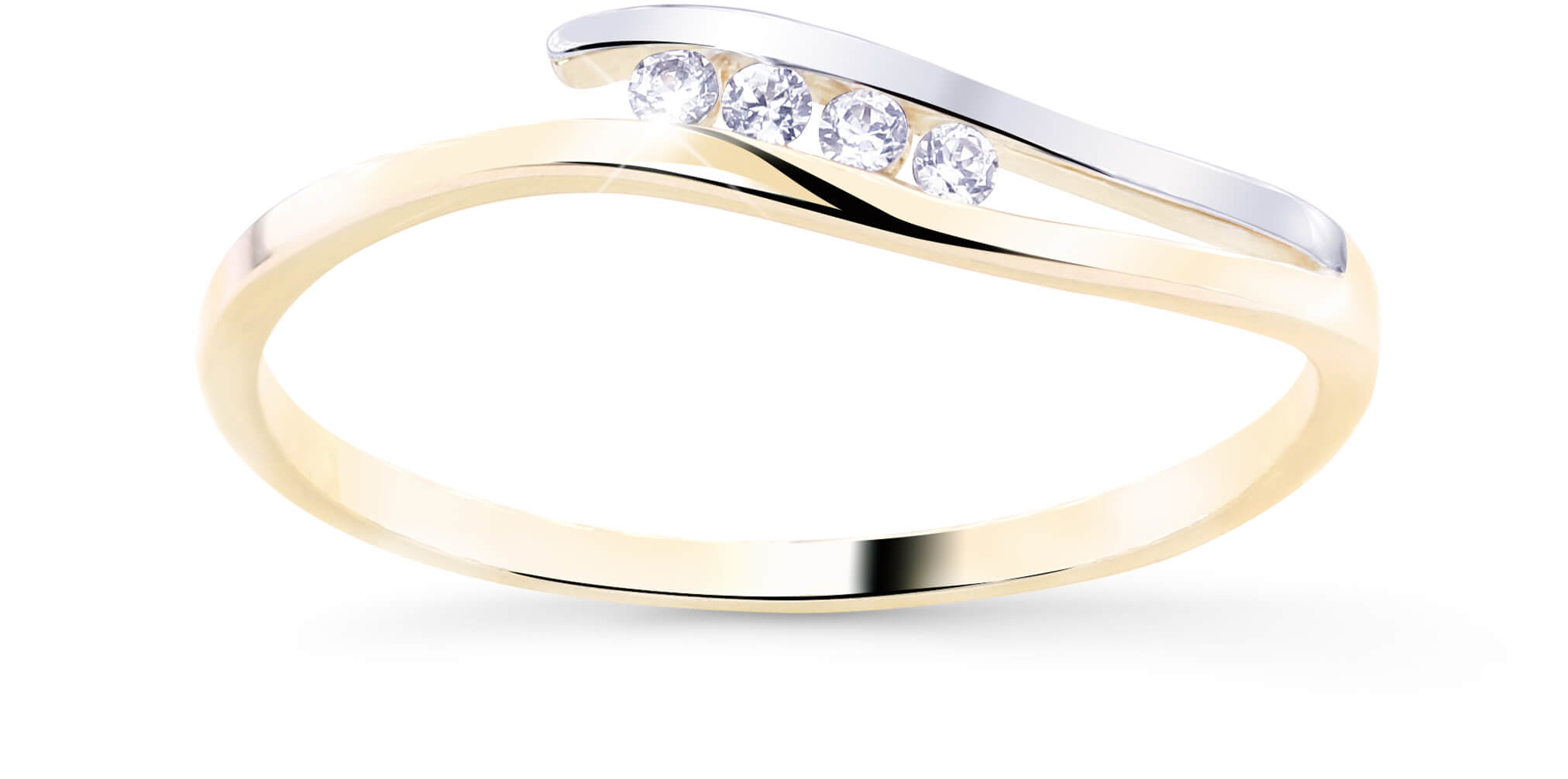 Cutie Diamonds Krásny bicolor prsteň zo zlata s briliantmi DZ8026-00-X-1 48 mm