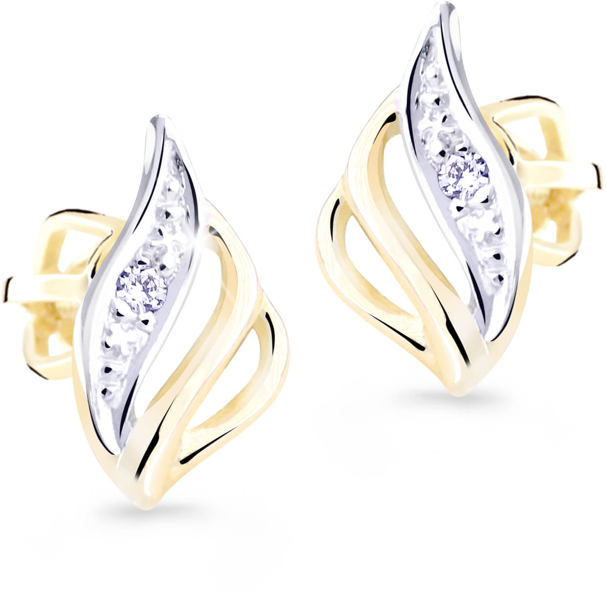 Cutie Diamonds -  Luxusní bicolor náušnice ze zlata s brilianty DZ8024-R-30-00-X-R1