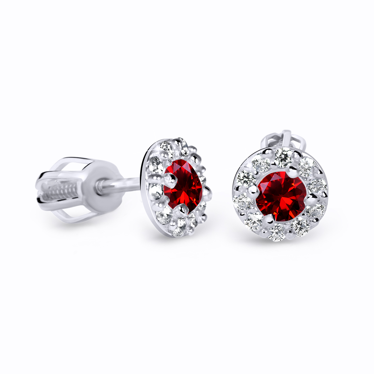 Cutie Diamonds Luxusní náušnice z bílého zlata s rubíny a diamanty DZ60167-30-RU-X-2