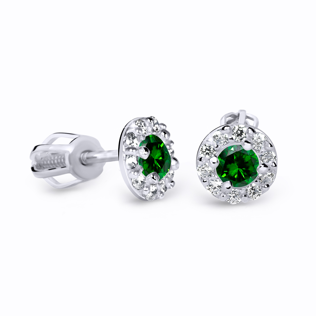 Cutie Diamonds Luxusní náušnice z bílého zlata se smaragdy a diamanty DZ60167-30-SM-X-2