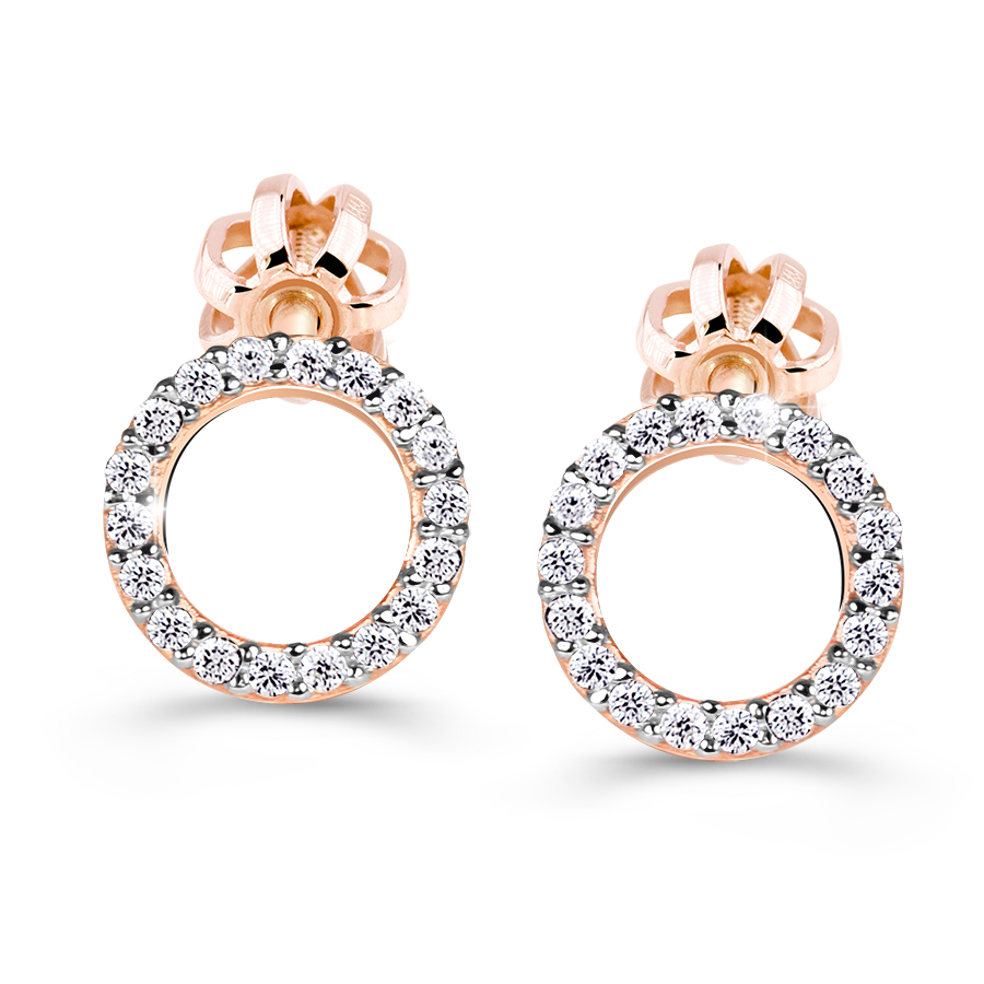Levně Cutie Diamonds Luxusní náušnice z růžového zlata s brilianty DZ60240-30-00-X-4
