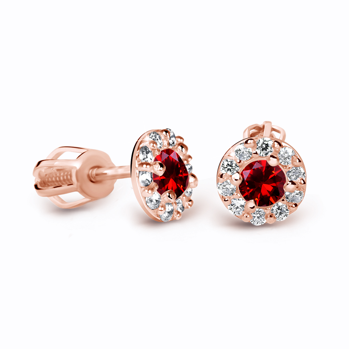 Cutie Diamonds Luxusní náušnice z růžového zlata s rubíny a diamanty DZ60167-30-RU-X-4
