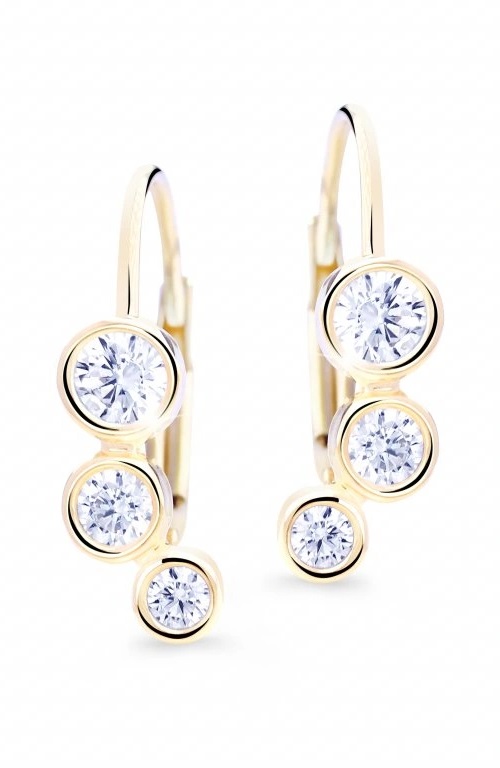 Cutie Diamonds Luxusní visací náušnice ze žlutého zlata s diamanty DZ8030-55-00-X-1