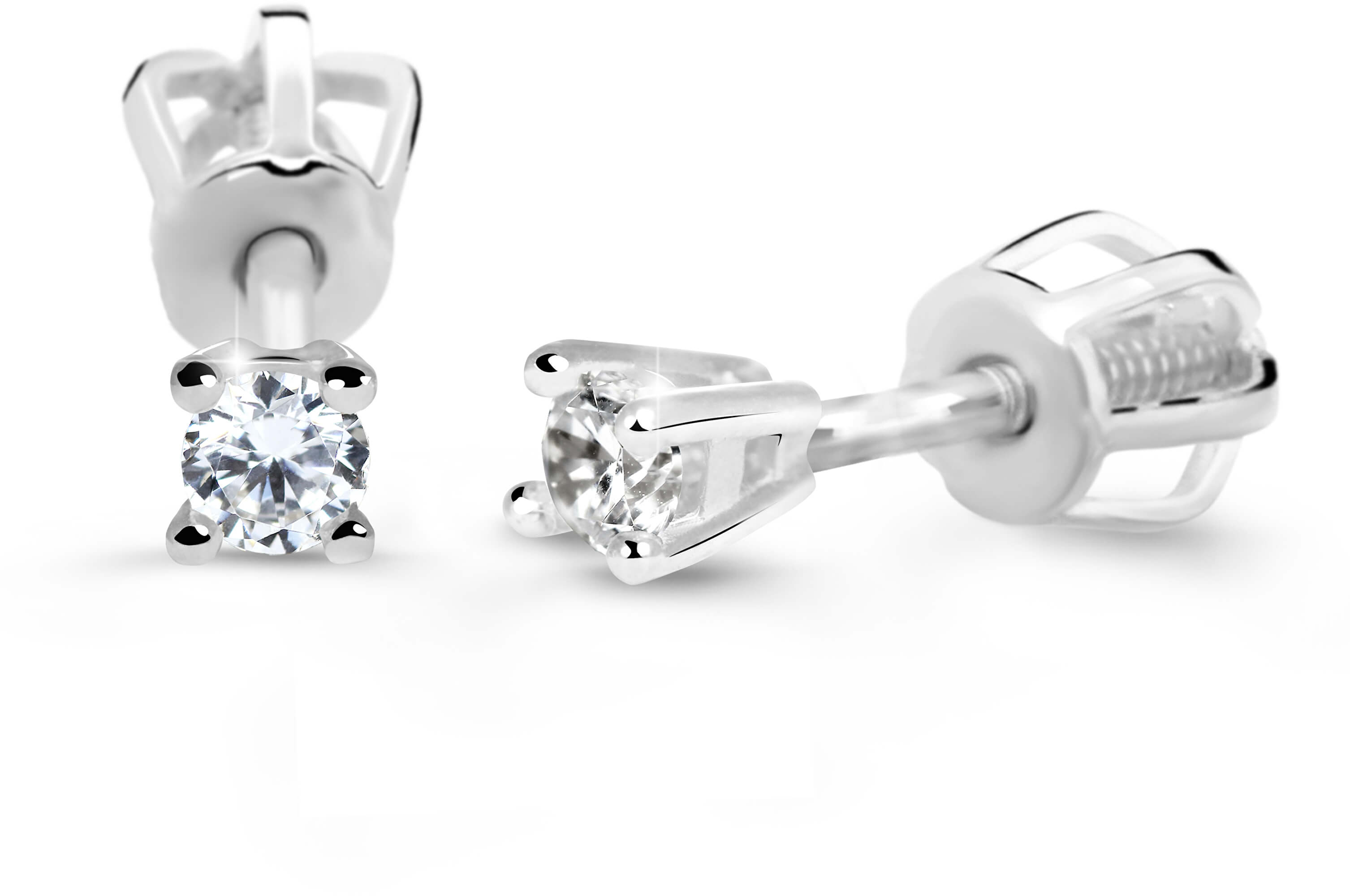 Cutie Diamonds -  Minimalistické náušnice pecky z bílého zlata s brilianty DZ60129-30-00-X-2