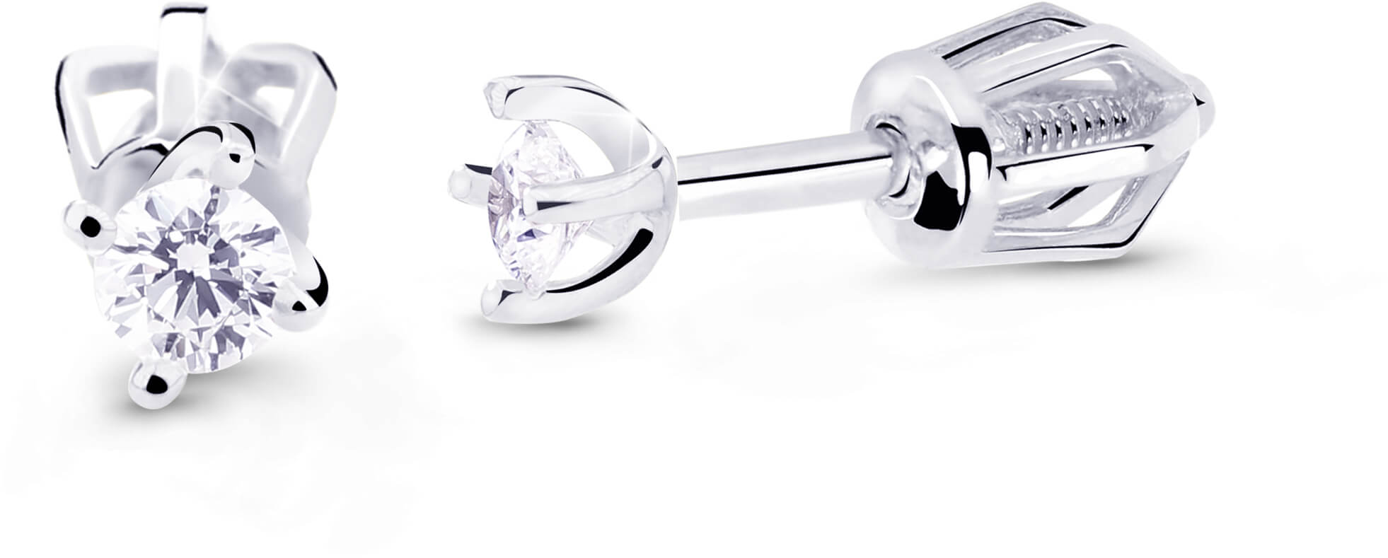 Cutie Diamonds Minimalistické peckové náušnice z bílého zlata s brilianty DZ8014-30-00-X-2
