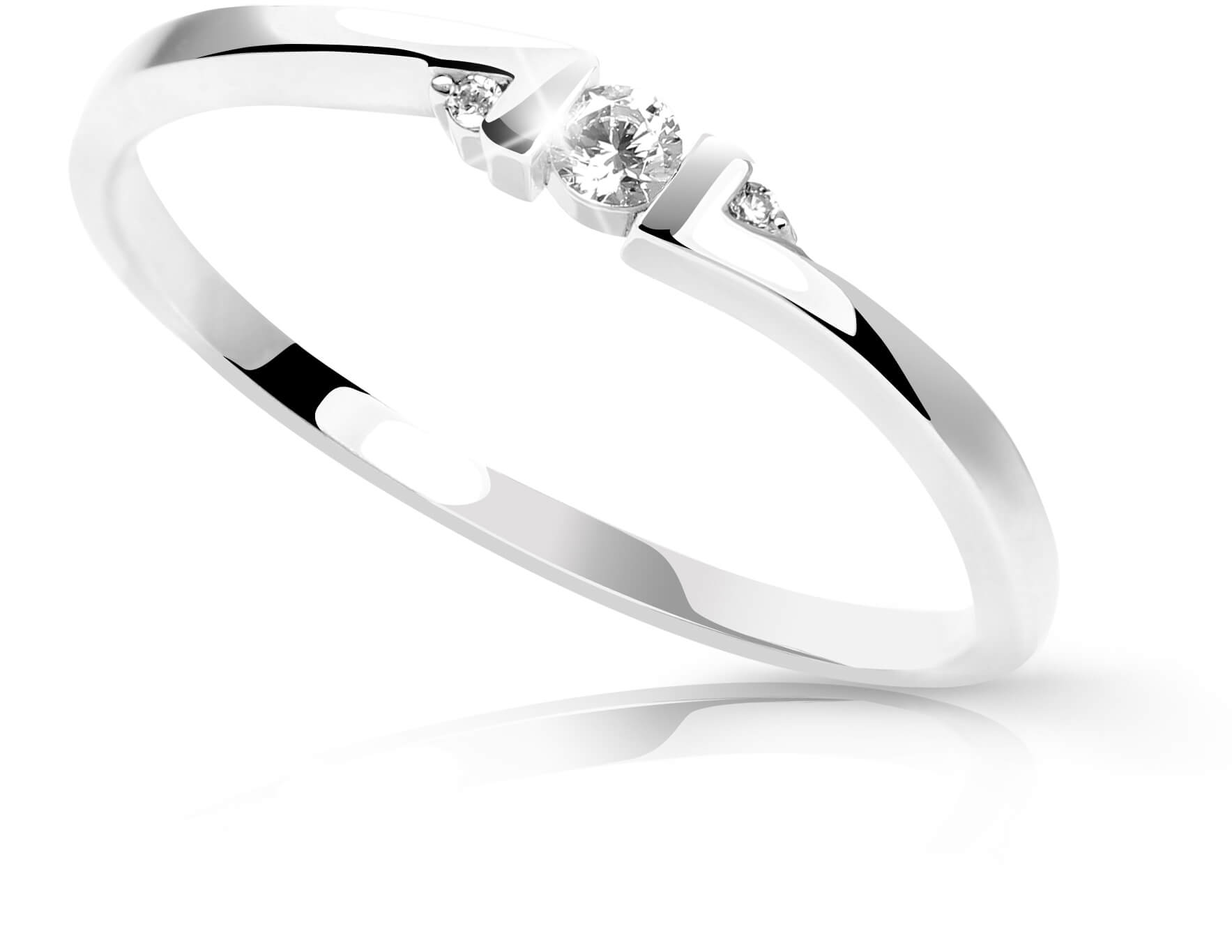 Cutie Diamonds Minimalistický prsten z bílého zlata s brilianty DZ6714-3053-00-X-2 49 mm