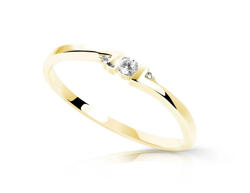 Cutie Diamonds Minimalistický prsten ze žlutého zlata s brilianty DZ6714-3053-00-X-1 53 mm