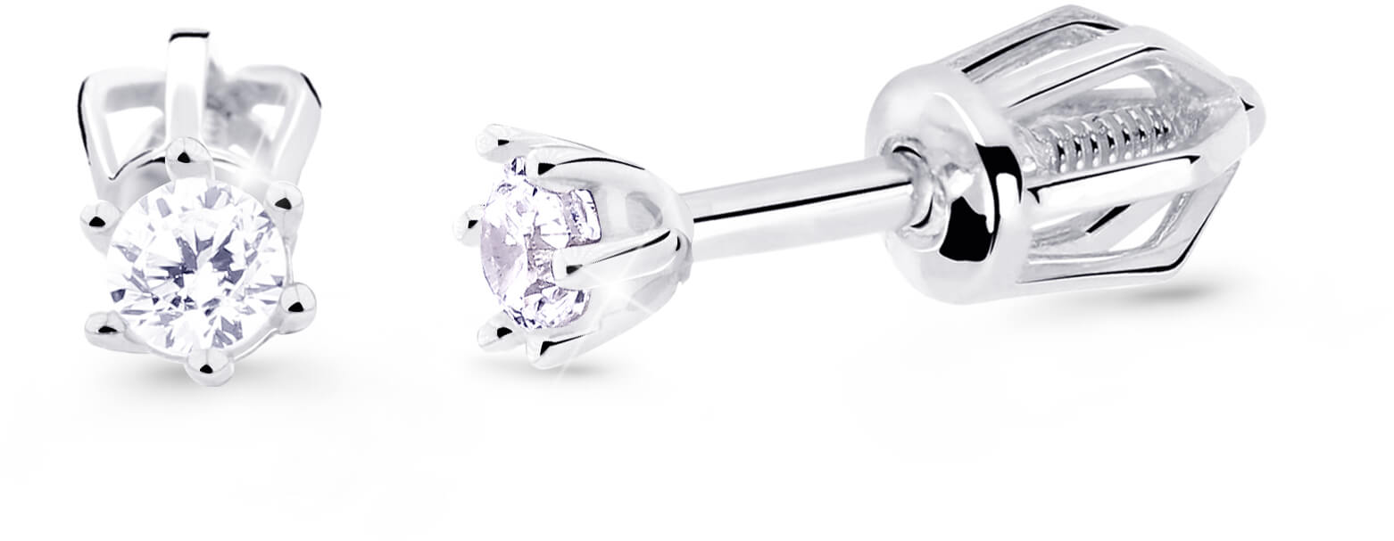 Cutie Diamonds -  Něžné peckové náušnice z bílého zlata s brilianty DZ8020-30-00-X-2