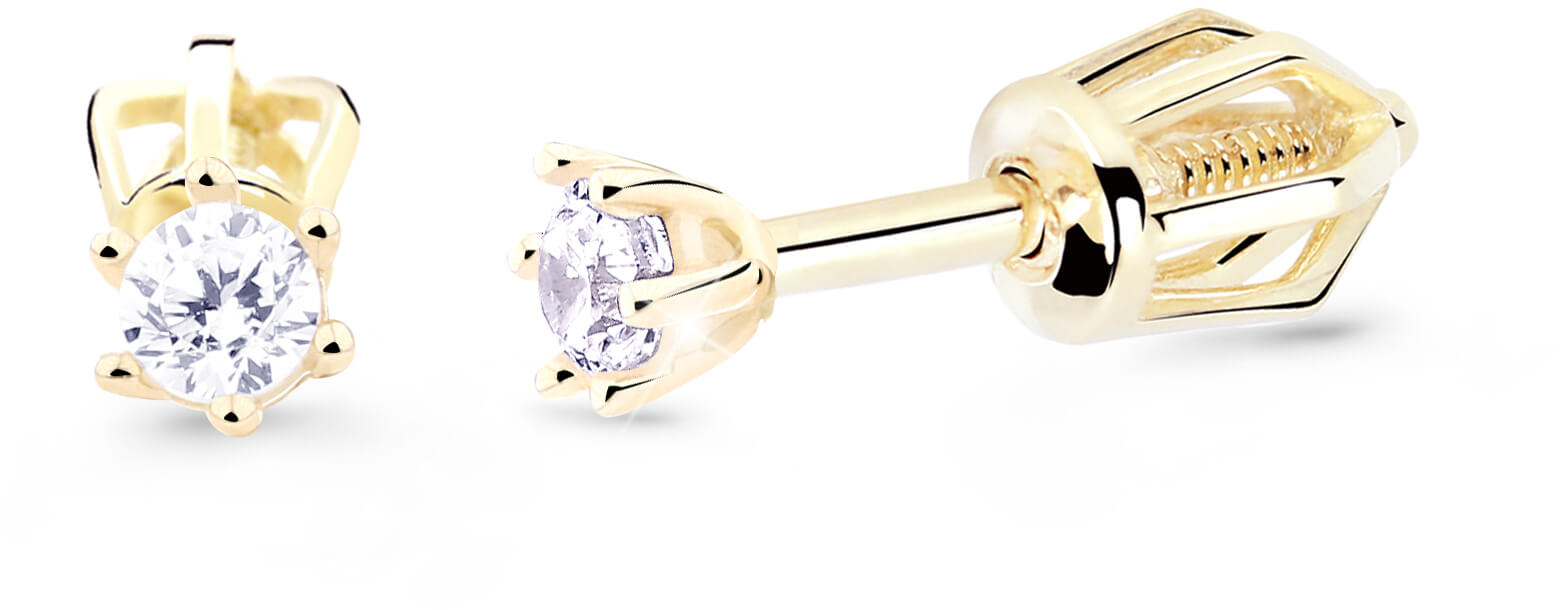 Cutie Diamonds Něžné peckové náušnice ze žlutého zlata s brilianty DZ8020-30-00-X-1