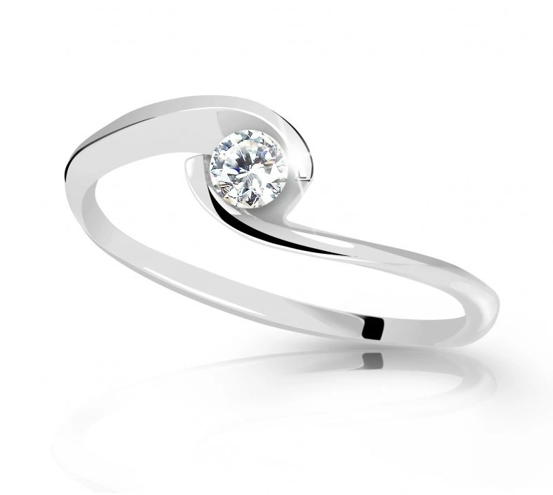 Cutie Diamonds Něžný zásnubní prsten z bílého zlata s briliantem DZ6134-10-X-2 61 mm
