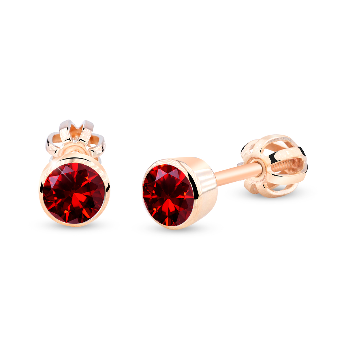 Cutie Diamonds Obľúbené náušnice z ružového zlata s rubínmi DZ3034-30-RU-X-4