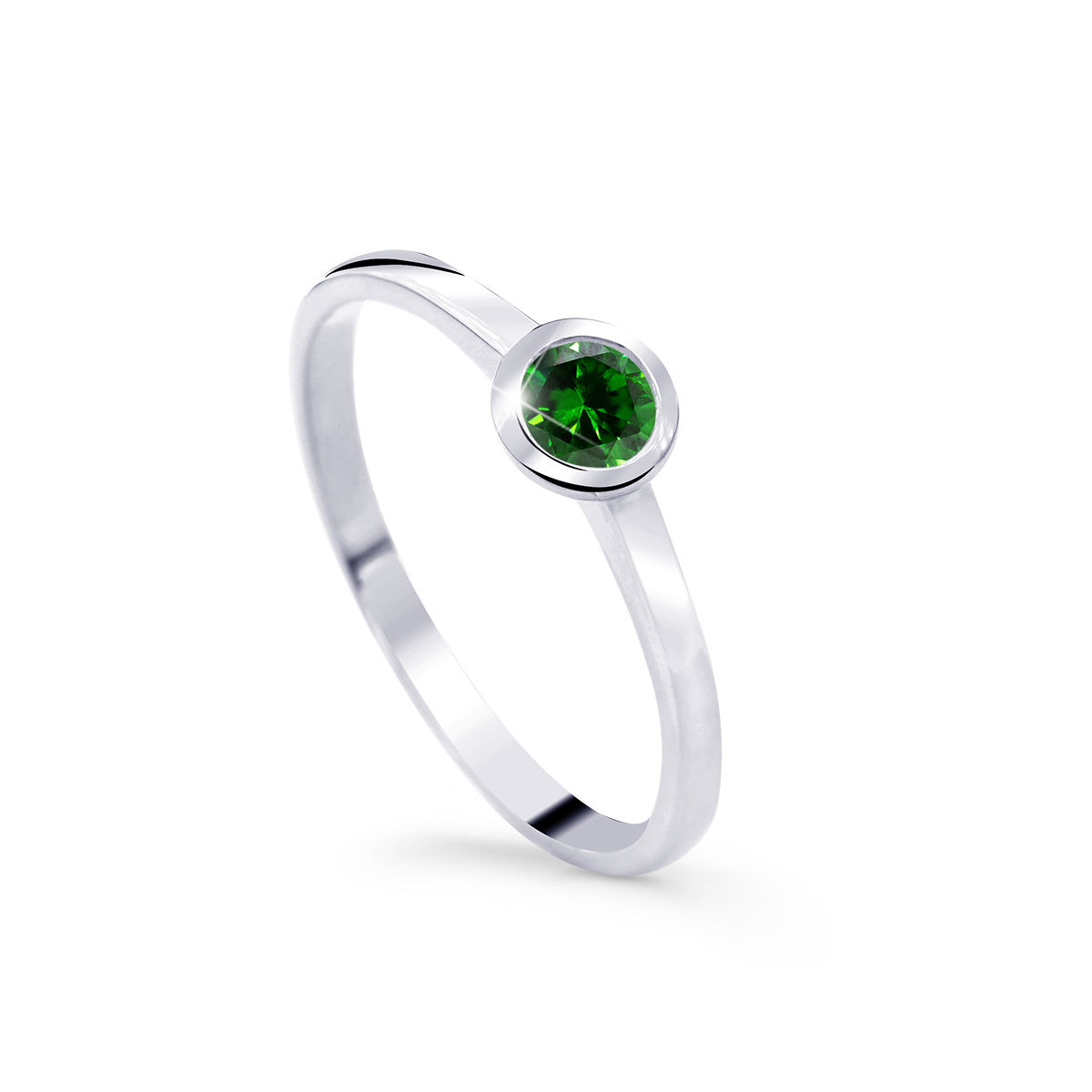 Cutie Diamonds Okouzlující prsten z bílého zlata se smaragdem DZ8004-SM-X-2 53 mm