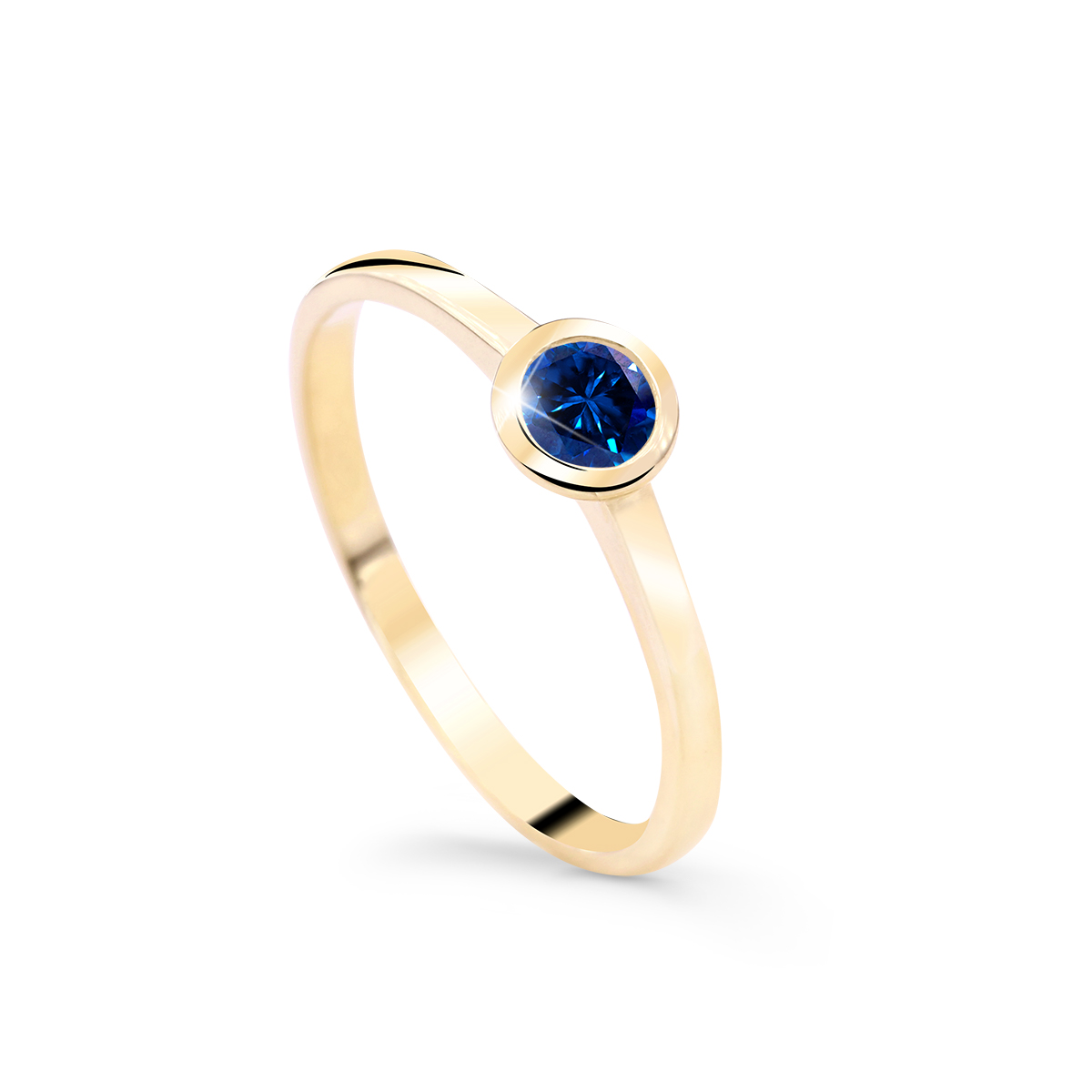 Cutie Diamonds Okouzlující prsten ze žlutého zlata se safírem DZ8004-SF-X-1 54 mm