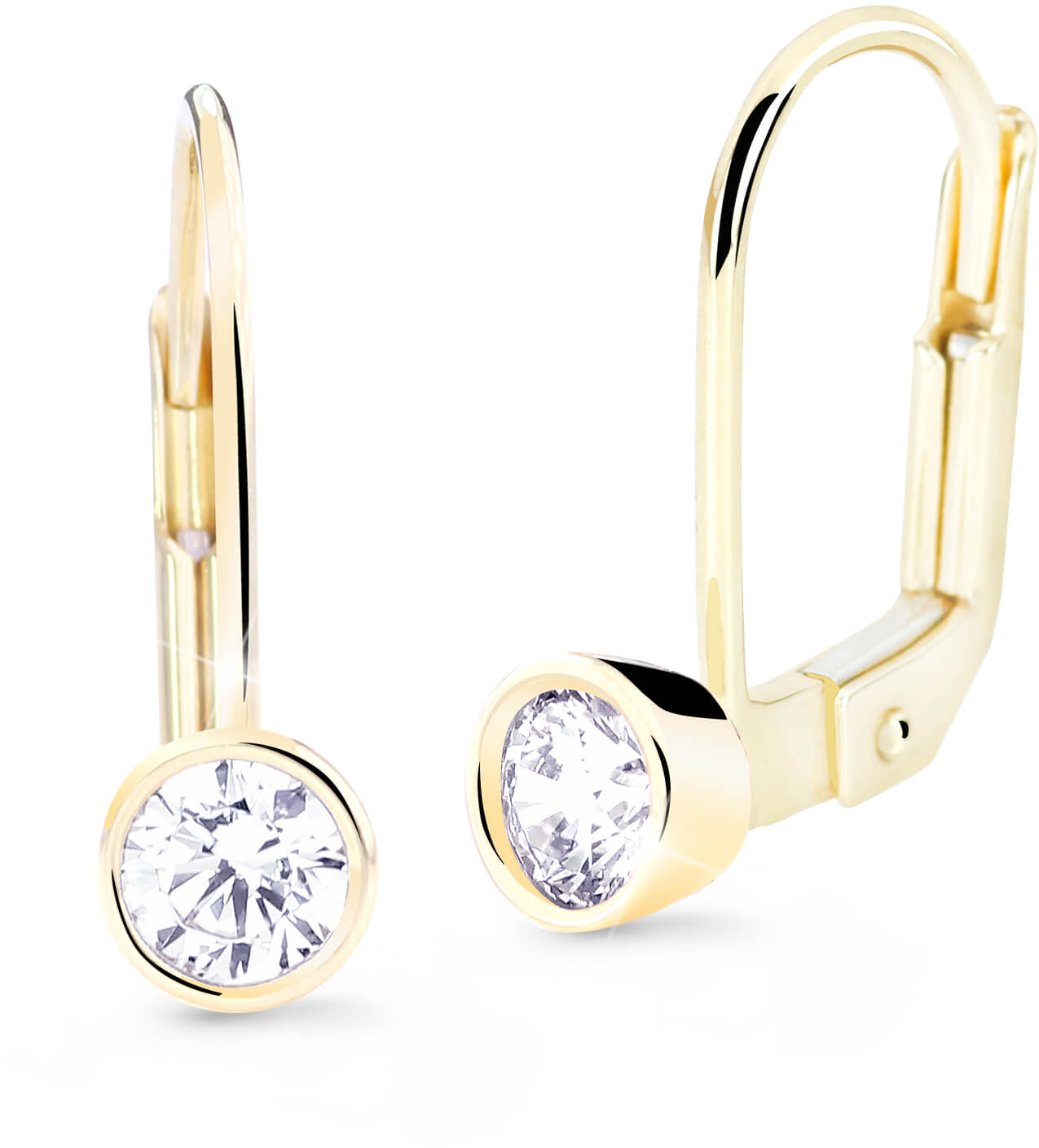 Cutie Diamonds Půvabné visací náušnice ze žlutého zlata s brilianty DZ8017-55-00-X-1