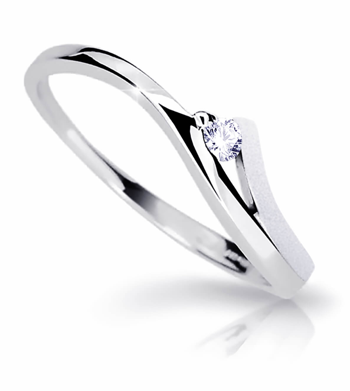 Cutie Diamonds Pôvabný prsteň z bieleho zlata s briliantom DZ6818-1718-00-X-2 51 mm
