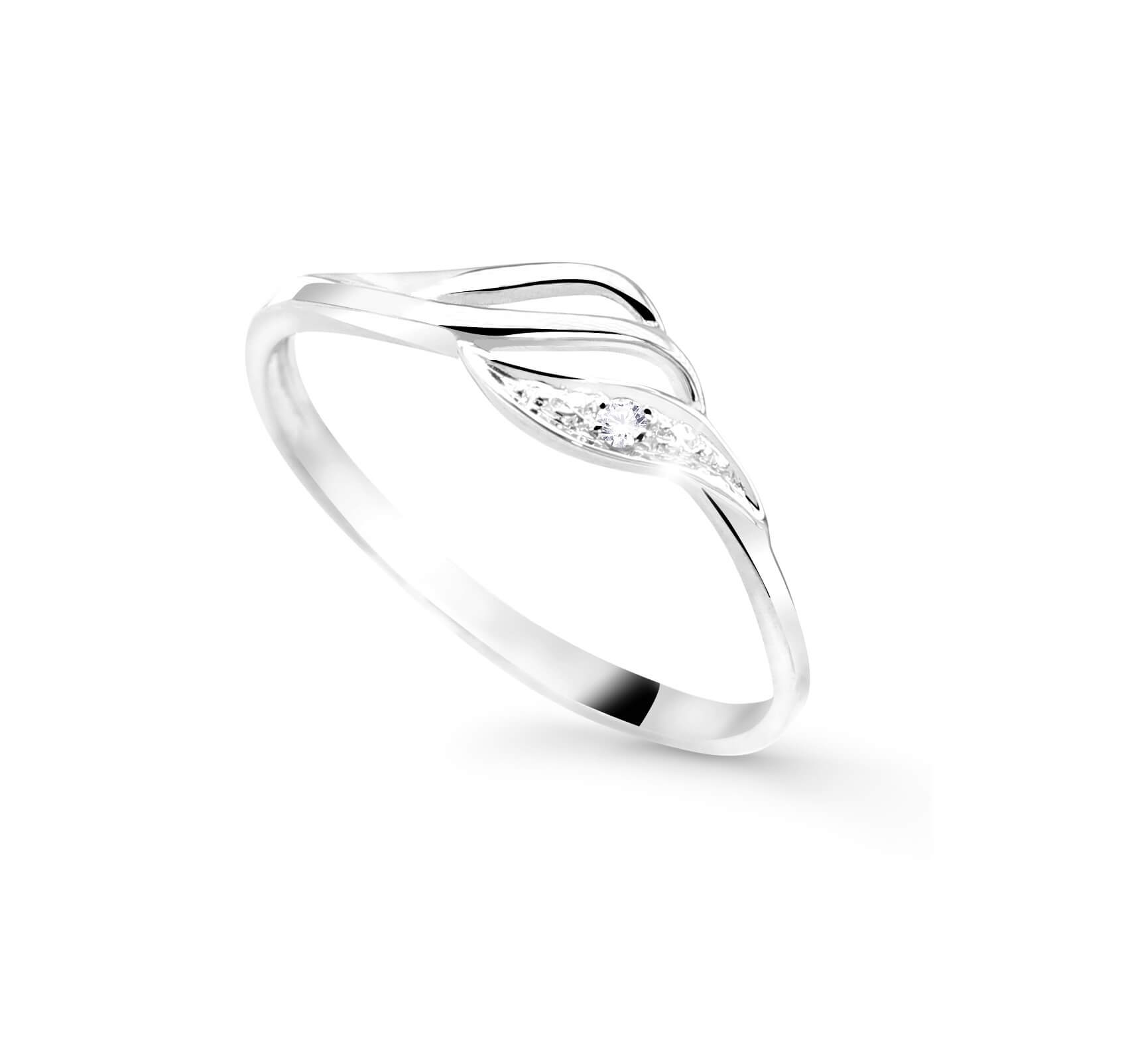 Cutie Diamonds Pôvabný prsteň z bieleho zlata s briliantom DZ8023-00-X-2 59 mm