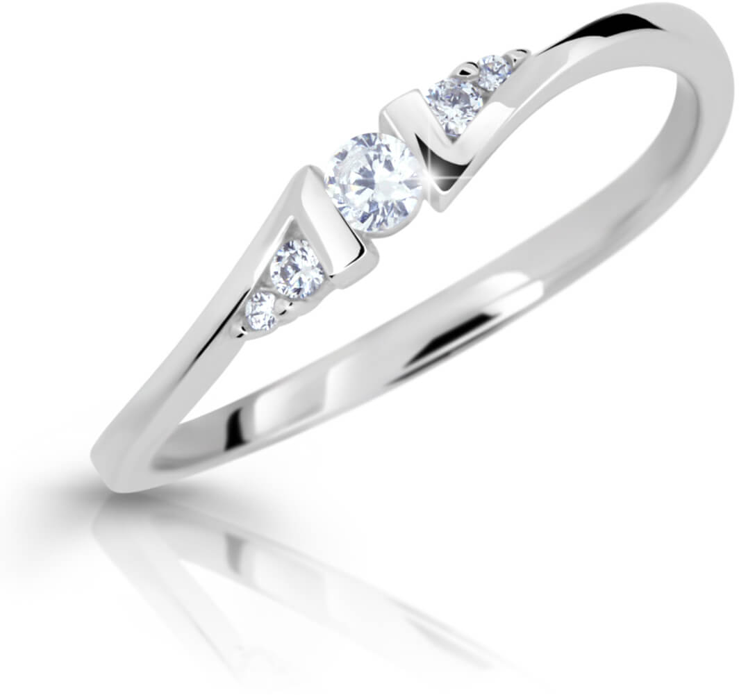 Cutie Diamonds Pôvabný prsteň z bieleho zlata s briliantmi DZ6720-3054-00-X-2 50 mm