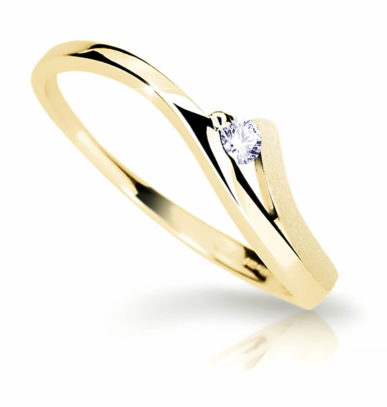 Cutie Diamonds Pôvabný prsteň zo žltého zlata s briliantom DZ6818-1718-00-X-1 58 mm