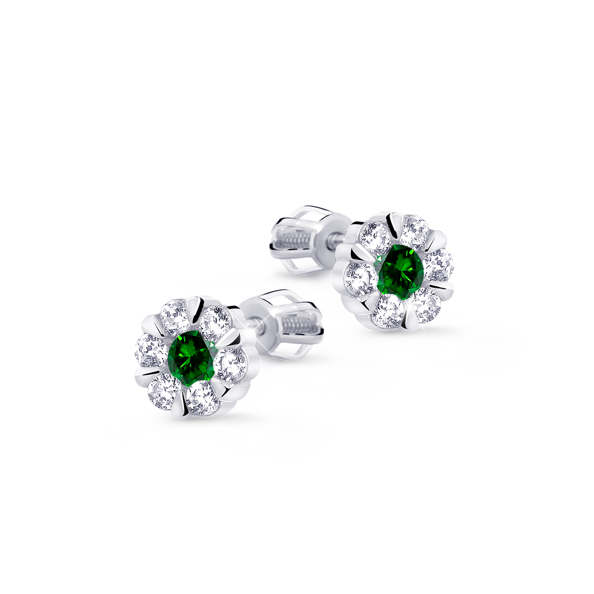 Cutie Diamonds Skvostné náušnice z bílého zlata se smaragdy a diamanty DZ8039-30-SM-X-2