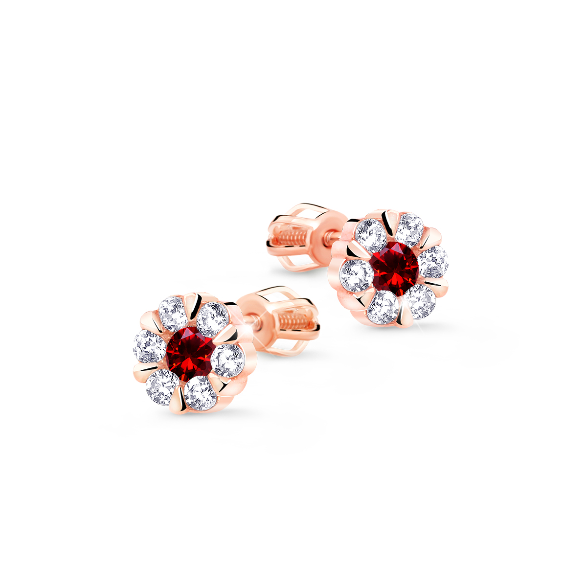 Cutie Diamonds Skvostné náušnice z růžového zlata s rubíny a diamanty DZ8039-30-RU-X-4