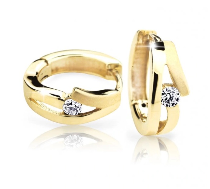 Cutie Diamonds Slušivé kruhové náušnice ze žlutého zlata s brilianty DZ6483-2026-80-00-X-1